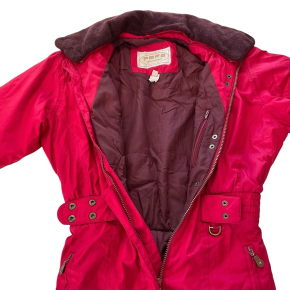 FERA Vintage 90’s Y2K Red Ski Suit Snowsuit Women’s 8P Thermoloft Insulation - Picture 11 of 16